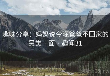 趣味分享：妈妈说今晚爸爸不回家的另类一面 · 趣闻31