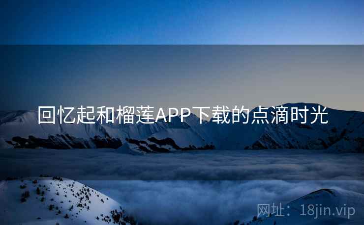 回忆起和榴莲APP下载的点滴时光